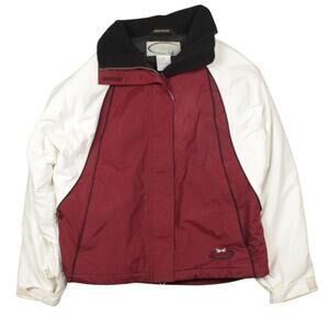 Vintage Body Glove Coat Colorblock Burgundy White Snowboard Ski Winter Sz Med